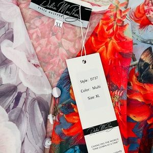 Dalia Macphee | Dresses | Nwt Dalia Macphee Mixed Print Maxi Dress Xl ...